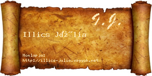 Illics Júlia névjegykártya